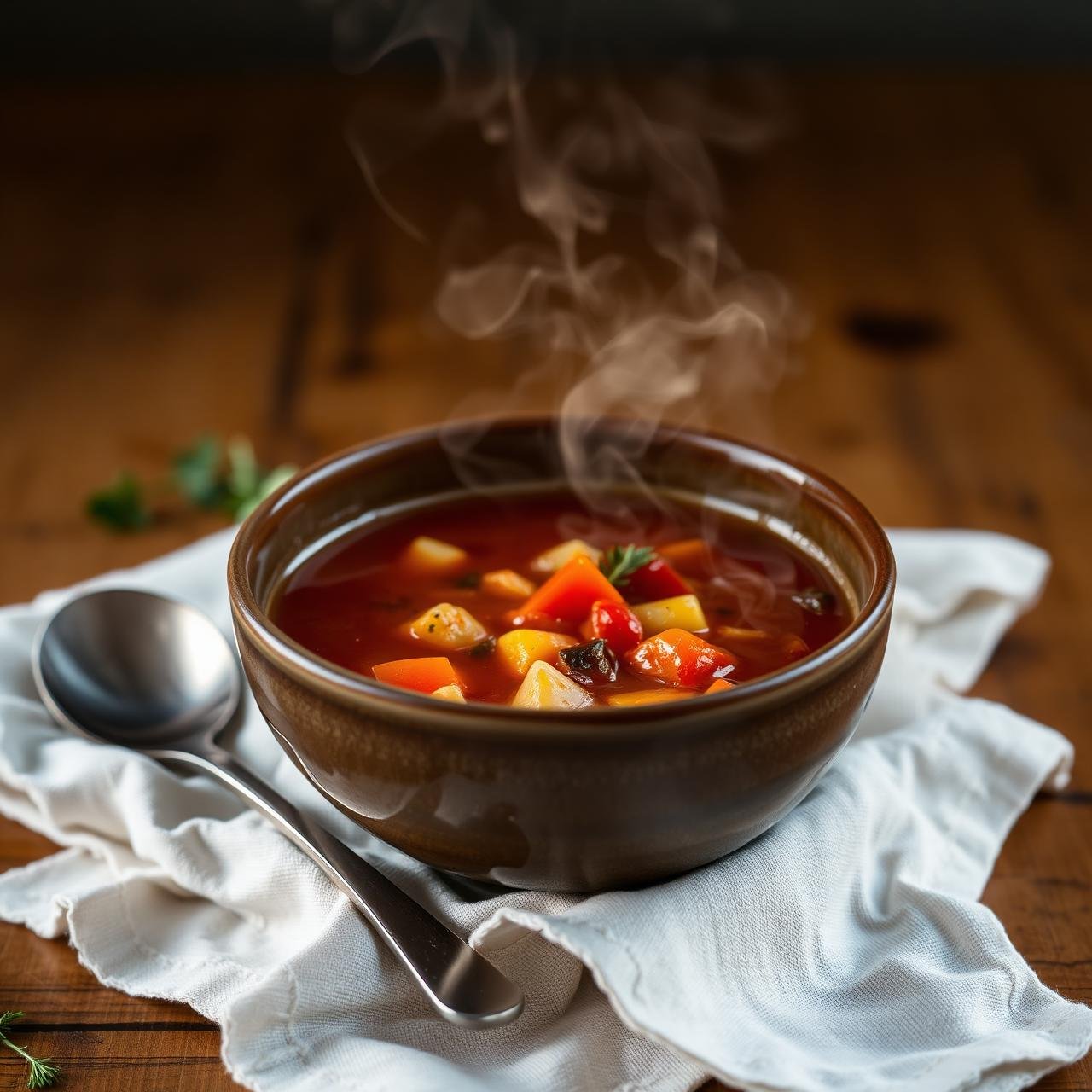 Soupe veloutée dans un bol artisanal